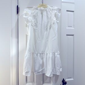 NWOT White ruffle mini dress